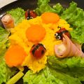 mikataka＊'s cooksnap of when they made 可愛いトマトのてんとう虫＊サラダのデコに.