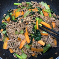 さゆЯ！'s cooksnap of when they made 小松菜と牛肉の焼肉のタレマヨ焼き♪.