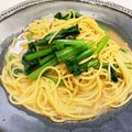 クック85Q47Q☆'s cooksnap of when they made 【フライパン１つで】塩辛と小松菜のパスタ.