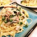 saku39717's cooksnap of when they made ソラマメとベーコンのクリームパスタ.