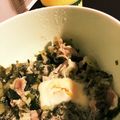 みぶ菜's cooksnap of when they made レンジで豚キムチ～温玉のせ.