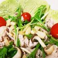 ☆マカロンmama☆'s cooksnap of when they made 水菜ときのこ、豚しゃぶサラダ.