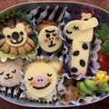 クックYLZJ0O☆'s cooksnap of when they made 動物園☆キリン・サルのキャラ弁❤.