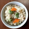 かのこはLOVE's cooksnap of when they made そら豆とちりめんじゃこの炊き込みごはん.