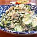 Superlittleboo's cooksnap of when they made キュウリとワカメ☆ツナの和え物.