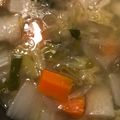 yukoahi's cooksnap of when they made 炊飯器で！大根と鶏肉の塩にんにくスープ.