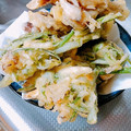 クックG5T5UZ☆'s cooksnap of when they made ウドの穂先の天ぷらと皮のかき揚げ.