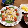 まめかめこ's cooksnap of when they made ミニトマトスナップエンドウ胸肉塩だれ炒め.