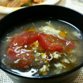 yukitarooo's cooksnap of when they made もずくとしらすとトマトのサンラータン.