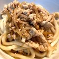 カンちん's cooksnap of when they made モヤシ鶏そぼろのうどん.