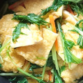 yuriレシピ's cooksnap of when they made 油揚げと水菜の白だし煮.