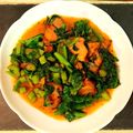 ももいろふらみんご's cooksnap of when they made つるむらさきとベーコンのピリ辛中華炒め.