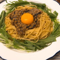 TT63's cooksnap of when they made ＊納豆と水菜の和風パスタ ～温玉のせ～＊.