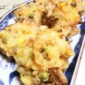 KUMI KUMI's cooksnap of when they made コーンとグリンピースのかき揚げ.