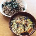 caruga's cooksnap of when they made 焼きネギと鶏つくねのつけ蕎麦.