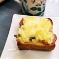 ふか谷's cooksnap of when they made 貝割れとハムのチーズトースト.
