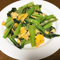 vabochan's cooksnap of when they made 大人気おかず♪小松菜とツナの卵とじ.