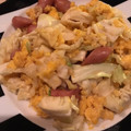 みー３２'s cooksnap of when they made ウインナーとキャベツの中華風玉子炒め.