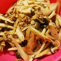 ココシャネル0607's cooksnap of when they made ごぼうと人参のはごろも煮炒め♪.