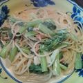 ミリット's cooksnap of when they made 小松菜と桜えびのクリームパスタ✿.