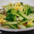 スーパーモンブラン's cooksnap of when they made チンゲン菜としいたけと卵の炒め物♪.