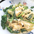 ユーロン's cooksnap of when they made 菜の花と稲荷あげの卵炒め.
