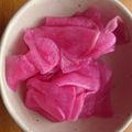 まるごとチョコ's cooksnap of when they made 赤大根の甘酢漬け.