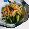 悠まま26's cooksnap of when they made ささみ缶と胡瓜の七味にんにく醤油和え.