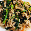 さちりこさん＊'s cooksnap of when they made ごまたっぷり☆ほうれん草と豚肉の炒め和え.