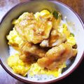 ☆からあげおとこ☆'s cooksnap of when they made 鶏チリ卵のふわたまレタス丼（＾ν＾）☆☆.