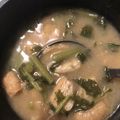 こりぃぃ's cooksnap of when they made 玉葱 大根の葉 油揚げ 味噌汁.