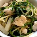 m11m11's cooksnap of when they made ささみと大葉のニンニク醤油パスタ.