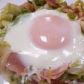 ♡こもれび♡'s cooksnap of when they made キャベツとベーコンの巣ごもり卵.