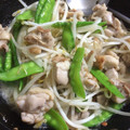 ＋SUN3's cooksnap of when they made 絹さやともやしと鶏もも肉の中華味.