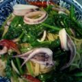 ゴロtaroo's cooksnap of when they made イカとほうれん草のピリ辛パスタ.