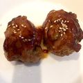 まめちゃん710's cooksnap of when they made 照り焼き☆手抜きの豚こまハンバーグ.