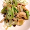 caruga's cooksnap of when they made やわらか胸肉！葉玉ねぎの炒め物.