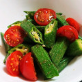 saalalan's cooksnap of when they made あえるだけ♪オクラとトマトのからし醤油.