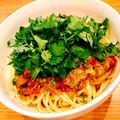 kotokoji's cooksnap of when they made サバ缶でエスニック風梅カレー冷やしうどん.