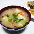 Emy．com's cooksnap of when they made ホクホクあったまる☆里芋とオクラの味噌汁.