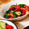 そらまめ＼☆／'s cooksnap of when they made あと一品！トマトとオクラの塩昆布和え.