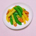 まあまま☆0403's cooksnap of when they made スナップえんどうと新じゃがのカレー炒め.
