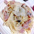 YaaaaMe♡'s cooksnap of when they made ベーコンとしめじのクリームパスタ.