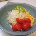 にゃんがす's cooksnap of when they made 信号機カラー♪キャベツの千切りサラダ.
