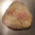 pゆみこqω｀＊）'s cooksnap of when they made ✿ハム＆チーズ✿おにぎり.