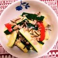 カバゴン's cooksnap of when they made ズッキーニとツナの塩昆布和え.