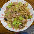 さとゆうひろ's cooksnap of when they made そら豆とベーコンの醤油バターパスタ.