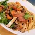 ☆ｷｬｻﾘﾝ☆'s cooksnap of when they made きのことベーコンのガーリック醤油パスタ.