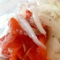 I8Amy's cooksnap of when they made 液塩でサーモンと新玉ねぎのマリネ♬.