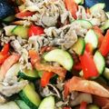 ぽちゃすけ's cooksnap of when they made 豚肉と夏野菜のバジルソース炒め.